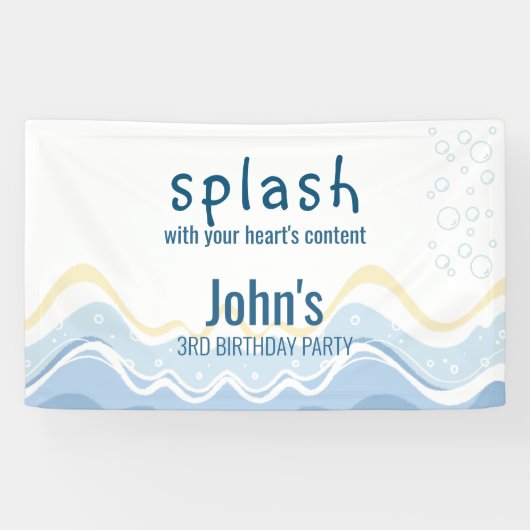 サマービーチをテーマにした誕生日 横断幕 (横)