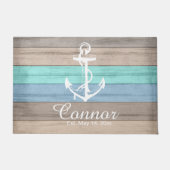 サマービーチウッド航海のストライプ ドアマット (正面)