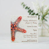 サマービーチコーラルスターフィッシュスウィート16誕生日 招待状 (スタンド正面)