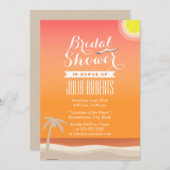 サマービーチサンセットブライダルシャワー 招待状 (正面/裏面)