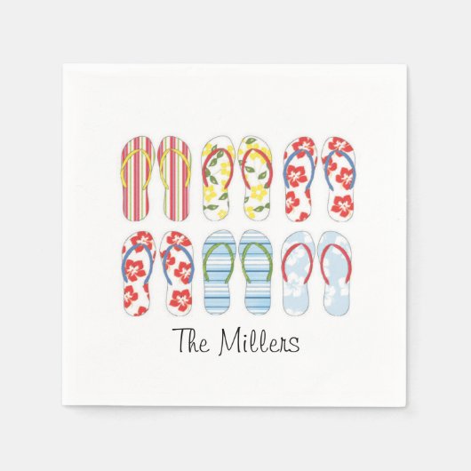 サマービーチサンダルナプキンス スタンダードカクテルナプキン (正面)