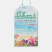 サマービーチサーフボードとモックテールサンキュー ギフトタグ (正面)
