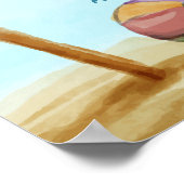 サマービーチサーフボードベビーシャワーウェルカム ポスター (角)