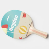 サマービーチシーサイドホリディパーソナライズされた 卓球ラケット (横)