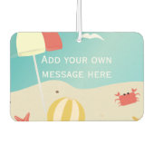 サマービーチシーサイドホリデーカスタム文字 カーエアーフレッシュナー (正面)