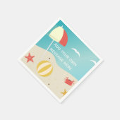 サマービーチシーサイドホリデーカスタム文字 スタンダードカクテルナプキン (角)