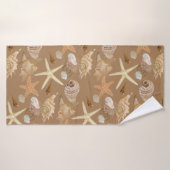 サマービーチシーシェルコレクションウォーターカラーアートワ バスタオル (バスタオル)