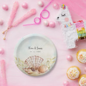 サマービーチシーシェルトロピカル結婚ズ ペーパープレート (パーティー)