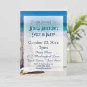 サマービーチシーシェルブルースウィート16誕生日 招待状 (スタンド正面)