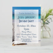 サマービーチシーシェルブルートロピカル誕生日 招待状 (スタンド正面)