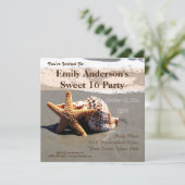 サマービーチスターフィッシュシーシェルスウィート16誕生日 招待状 (スタンド正面)