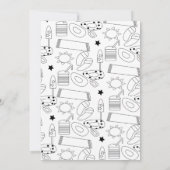 サマービーチテーマの落書き誕生日パーティー 招待状 (裏面)