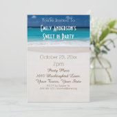 サマービーチテーマブルースウィート16誕生日 招待状 (スタンド正面)