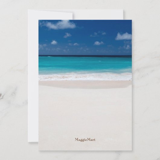 サマービーチテーマブルースウィート16誕生日 招待状 (裏面)