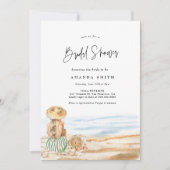 サマービーチトロピカルウォーターカラーブライダルシャワー 招待状 (正面)