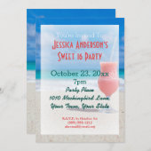 サマービーチトロピカルスイート16誕生日 招待状 (正面/裏面)