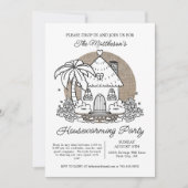 サマービーチハウスドロップイン引っ越し祝いパーティーパーティー 招待状 (正面)