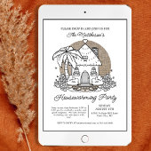 サマービーチハウスドロップイン引っ越し祝いパーティーパーティー 招待状