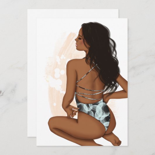 サマービーチバケーションバースデーパーティーの招待 招待状 (正面/裏面)