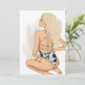 サマービーチバケーションバースデーパーティーの招待 招待状 (スタンド正面)