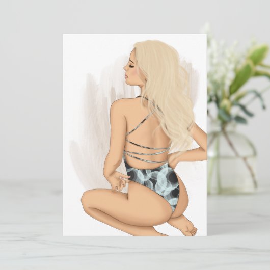 サマービーチバケーションバースデーパーティーの招待 招待状 (スタンド正面)