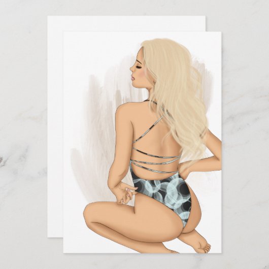 サマービーチバケーションバースデーパーティーの招待 招待状 (正面/裏面)