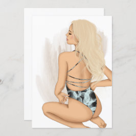 サマービーチバケーションバースデーパーティーの招待 招待状