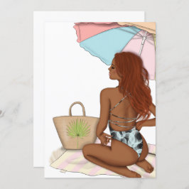 サマービーチバケーションバースデーパーティーの招待 招待状