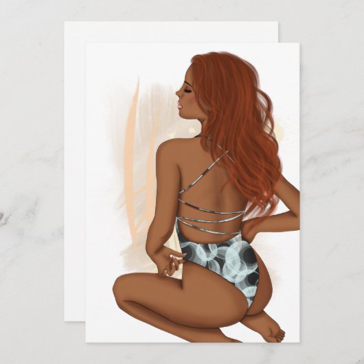 サマービーチバケーションバースデーパーティーの招待 招待状 (正面/裏面)