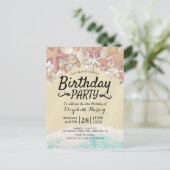 サマービーチバースデーパーティースターフィッシュ シーシェル インビテーションポストカード (スタンド正面)