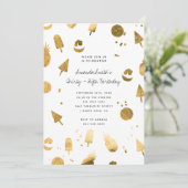 サマービーチパーティー金箔アダルト誕生日  招待状 (スタンド正面)