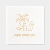 サマービーチパーム 箔ナプキン (正面)