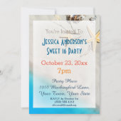 サマービーチヒトデ熱帯性甘い16誕生日 招待状 (正面)