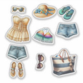 サマービーチファッションとアクセサリー シール (正面)