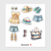 サマービーチファッションとアクセサリー シール (シート)