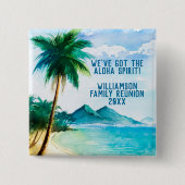 サマービーチファミリー懇親会アロハギャザリング 缶バッジ (正面)