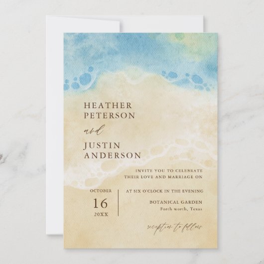 サマービーチブルーコースト結婚式招待状 招待状 (正面)