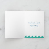 サマービーチブルーペールサンドキャッスル7誕生日 カード (内部)