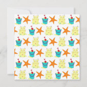 サマービーチプールパーティーサンドキャッスルヒトデ 招待状 (裏面)