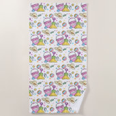 サマービーチホリデードードルズパターン ビーチタオル (正面)