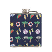 サマービーチホリデーブルーパターパーソナライズされたン フラスク (裏面)