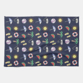 サマービーチホリデーブルーパターン キッチンタオル (横)