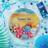 サマービーチ傘オンザサンド紙プレート ペーパープレート (パーティー)