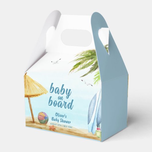 サマービーチ海サーフボードベビーシャワー フェイバーボックス (裏面サイド)