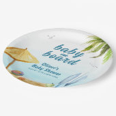 サマービーチ海サーフボードベビーシャワー ペーパープレート (アングル)