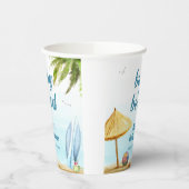 サマービーチ海サーフボードベビーシャワー 紙コップ (左)