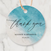 サマービーチ結婚式サンキューメッセージカード フェイバータグ (裏面)