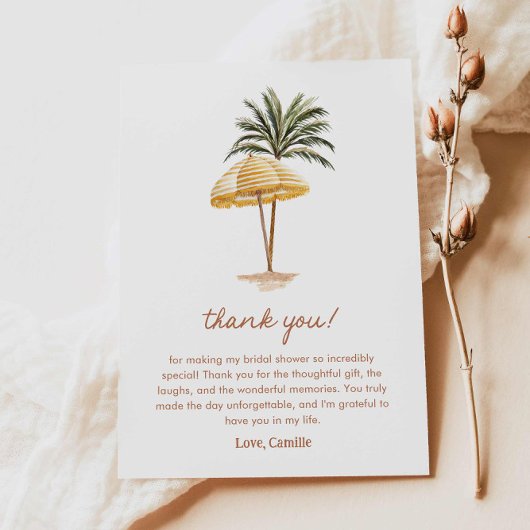 サマービーチ ブライダルシャワーの感謝カード サンキューカード
