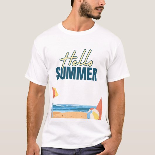 サマービーチTシャツ | ヴィンテージサマーバイブス Tシャツ (正面)