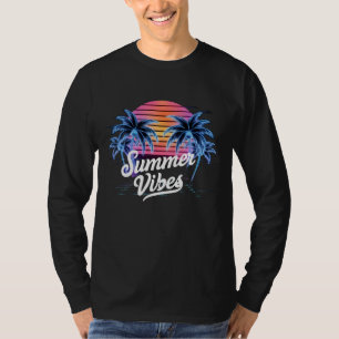 サマービーブシンウェーブTシャツ – ネオンパームツリー Tシャツ